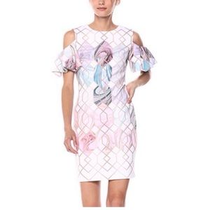 NWT Ted Baker London White Pink Sea Of Clouds
Pencil Dress